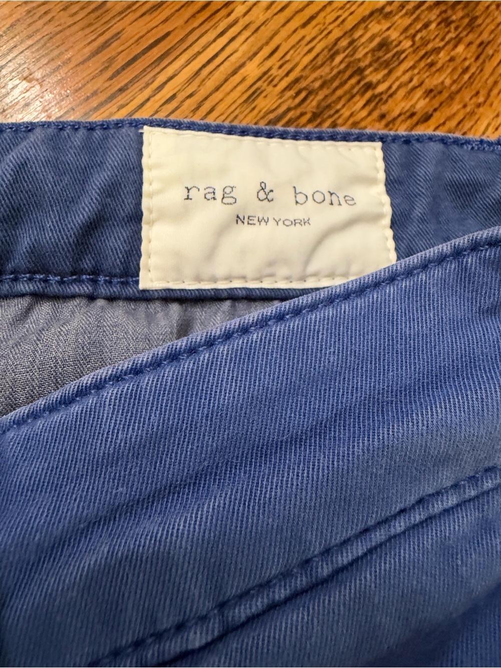 Rag and Bone 32x32 slime fit pants. Blue
